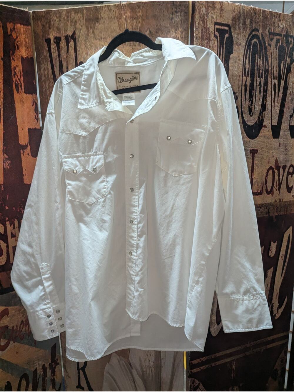 Wranglers western fashion mens White long sleeve snap up size 2XL/2xg /2Tg